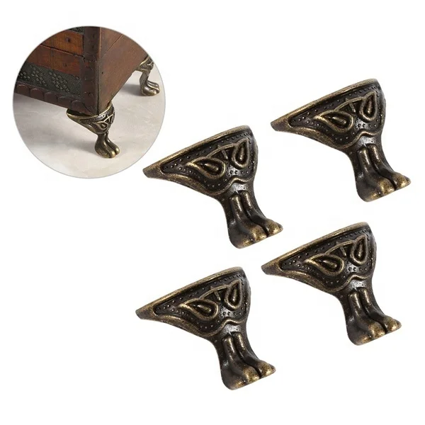
Brass Feet Legs Corner Protector for Furniture Cabinet Jewelry Box 