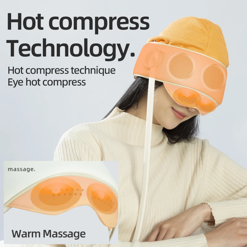 New hat style ABS silicone protein skin 1200mAh head intelligent sleep massager with 3 airbag soothing modes