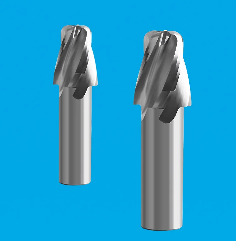 Hardware tools manufacturer 4-edge tungsten steel shaped round nose cnc end mill drill bit 4-edge round nose end mills for sale
