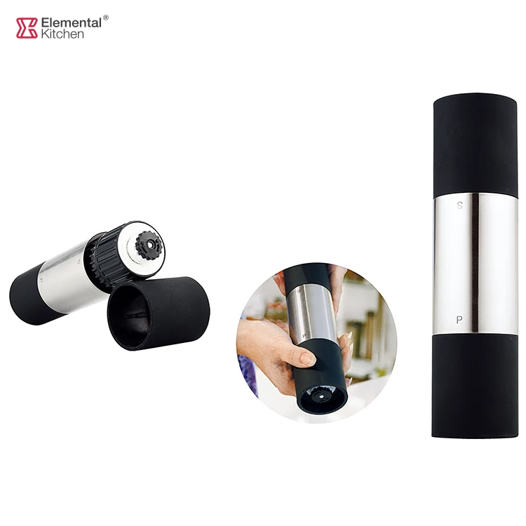 SINO GLASS elemental kitchen trade assurance 1 pc stainless steel 2 in 1 salt and pepper grinder