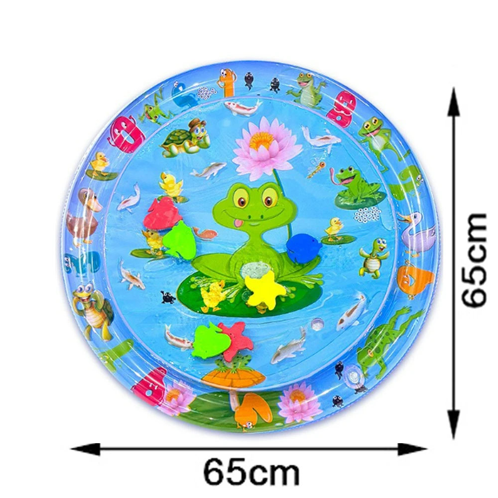 2025 Hot seller Water Play Mat Blue Fish Inflatable PVC Playing Mat Toddler Pad Kids Education Toys Mat Cushion