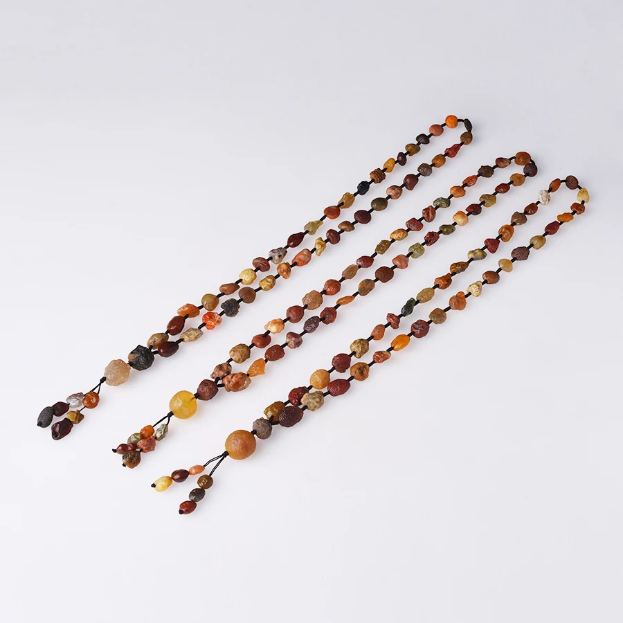 Ethnic Style Retro Crystal Colorful Jade Necklace Alxa Agate Pendant Gosses Bluff for Good Fortune Lucky And Wealth For Women