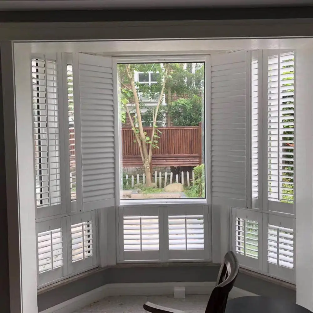 Basswood Composite 63.5 mm Plastic Door Plantation Shutter