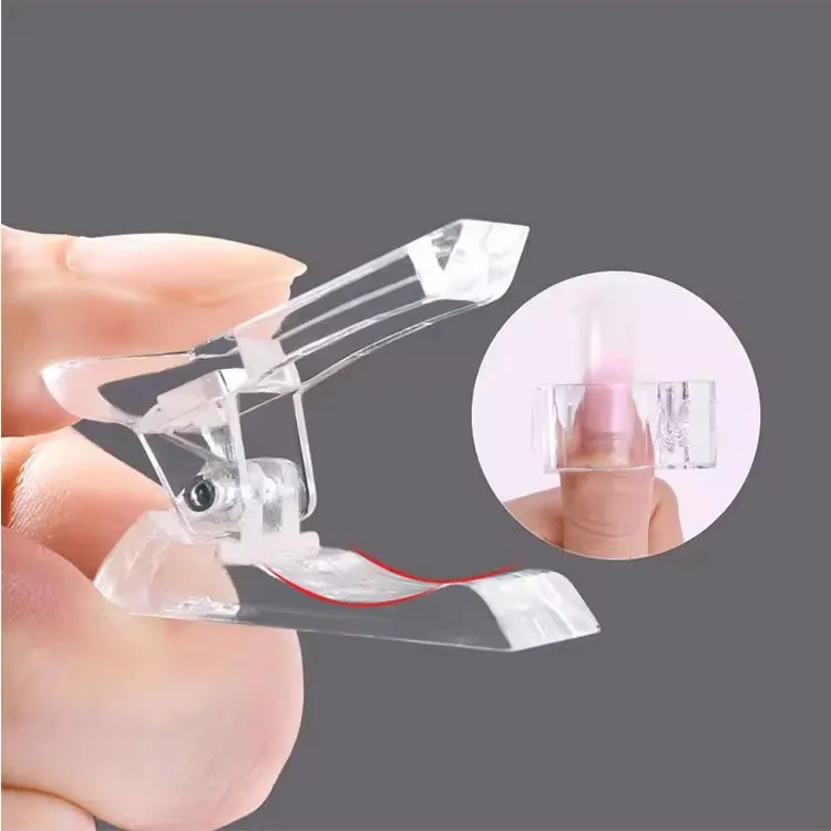 Transparent Gel Quick Building Nail Tips Fixed Clips Finger Nail Extension UV LED Plastic Builder Clamps Manicure Nail