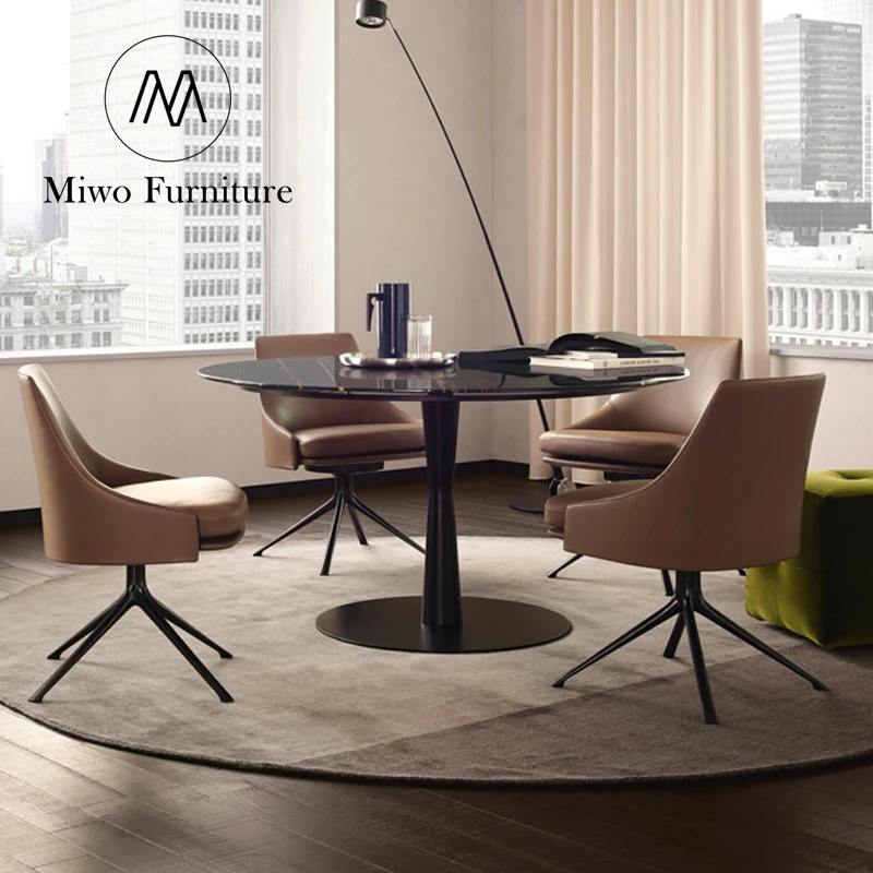 Wholesale modern 360 rotating upholstered armchairs Living room dining room armchairs study studio office chairs