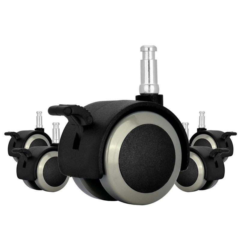 Universal 1.5 Inch Nylon Swivel Office Chair Caster Wheels Plastic Furniture Wheel Nylon Caster Double Wheels