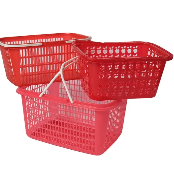 
Wholesale Durable Home Storage Plastic Crates Storage Picking Fruits Vegetables Carrying Plastic Basket With Handle 