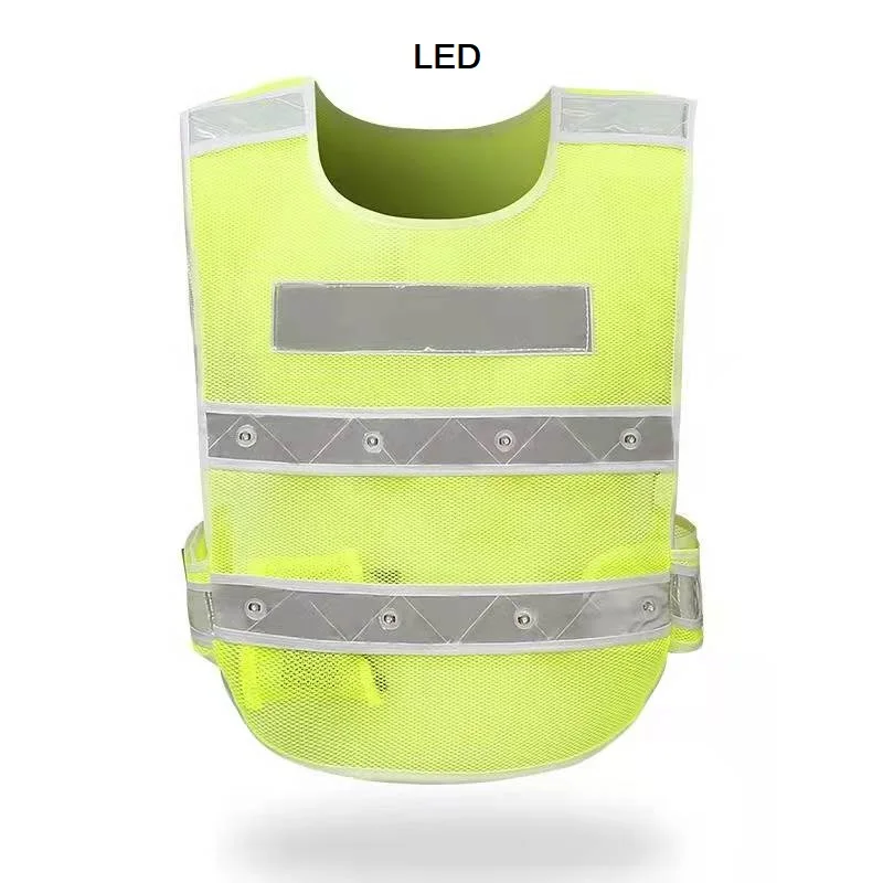 Custom Logo Hi Vis Cop Safety Waistcoat High Visibility LED Reflective  Vest Yellow Orange Customize Unisex Mesh Color