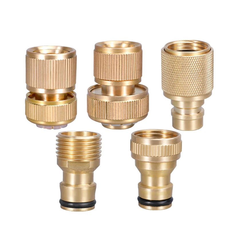 pipe coupling plugs brass copper connector water pipes garden and hose fittings 3/4 inch quick connect connector