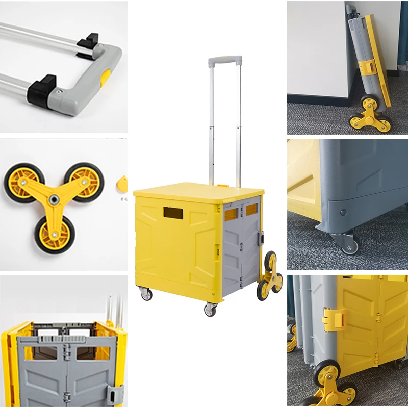 Small mini supermarket take portable folding shopping cart trolley with seat