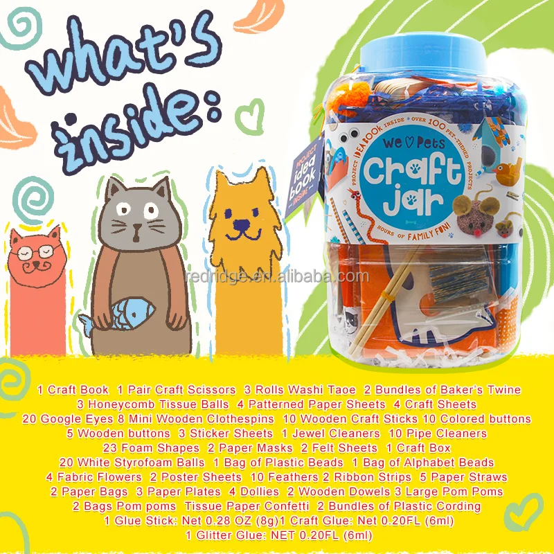 New Launch 2022 Endless Creativity And Art Colorful DIY Craft Toy Jar Set For Kids Pet Design