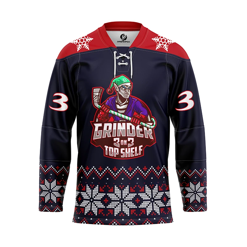 Custom reversible ice hockey jersey Superior Pullover christmas vacation hockey jersey