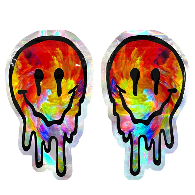 Custom  high quality shaped mylar bags 3.5g pack irregular smell proof special plastic die cut shaped mylar bags