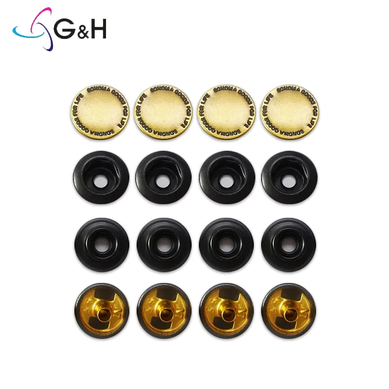 custom logo custom buttons logo brand metal snap button spring snap buttons
