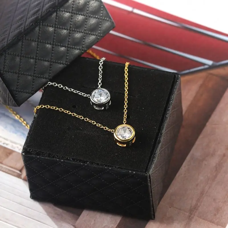 Statement Necklace Pendant for Women Collar S925 Silver Filled Choker Chain Pendant Jewelry Birthday Party Gifts