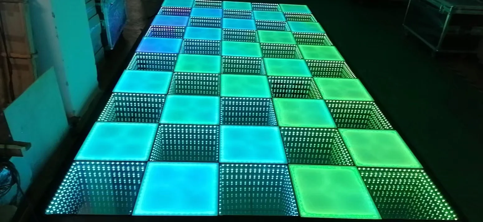 led 3d   infinite wireless mirror  magnetic dance floor  for events wedding party