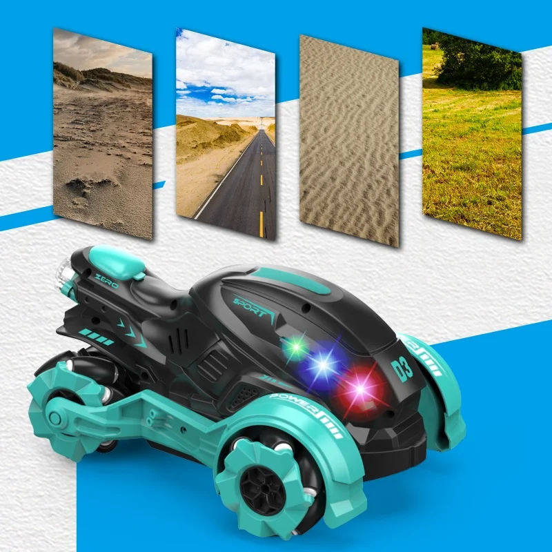 PANDAS 2.4Ghz RC stunt Car Remote Control Car 360 Degree Spinning Action Rotating Drift Motorcycle Remote Control Motorbike Toy