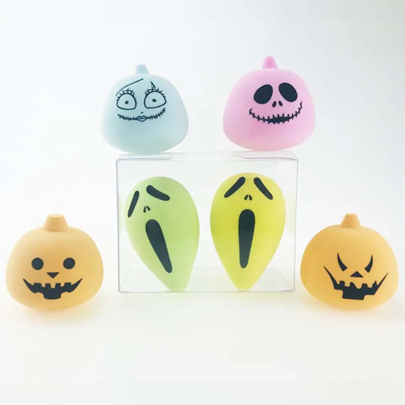 2022 Hot Sale wholesale Low Moq Custom Private Label Logo Super Soft Cute Puff Ghost Scream Pumpkin Makeup Sponge