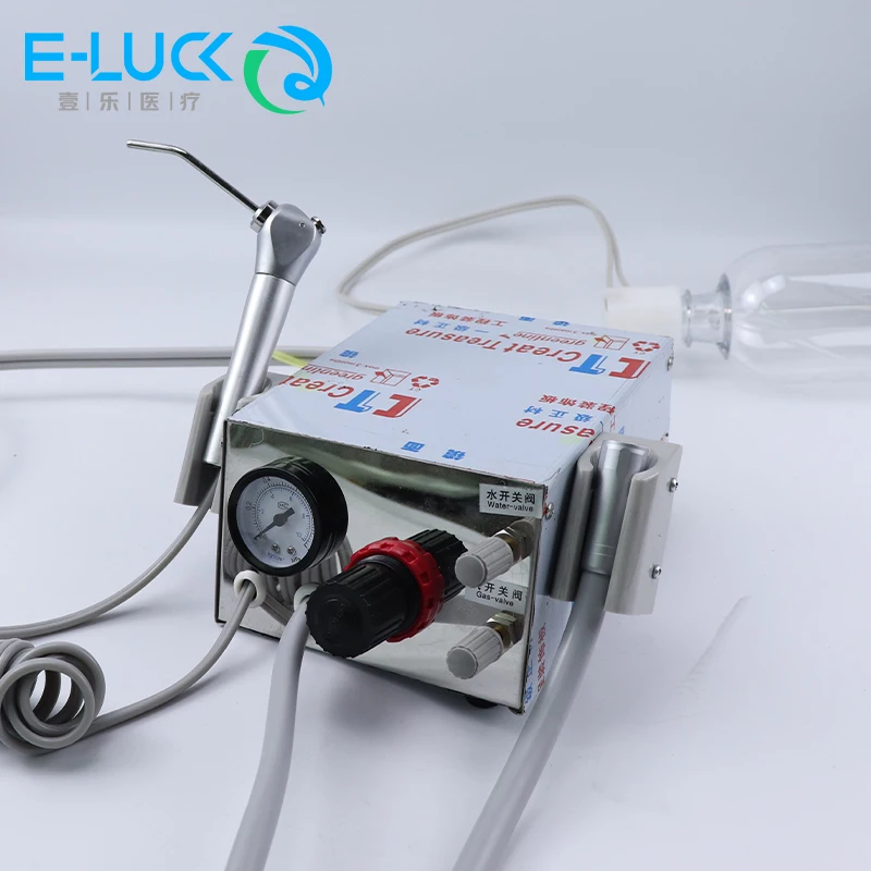 Portable Weak Suction Turbine Unit MINI Turbine Unit with Three Way Syringe 2 and 4 holes system Portable Dental Turbine Unit