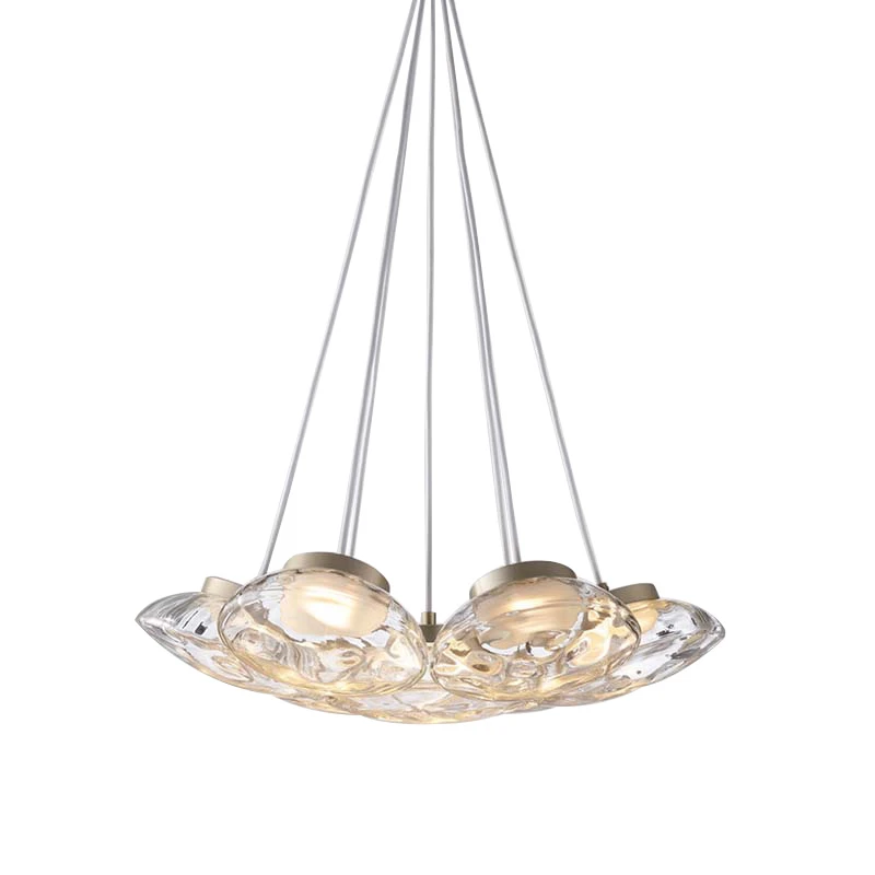 Transparent Glass Pendant Lamp Pendant Light Chandelier Modern Iron Art Glass Box Pendant Light For Living Room