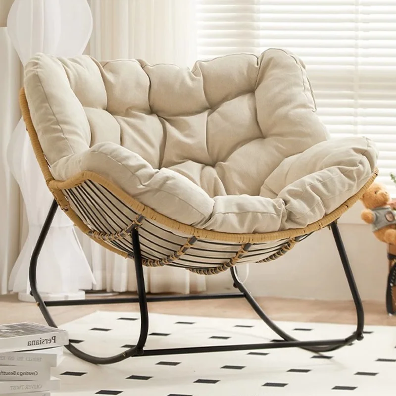 Rocking Chairs Wing Gold Luxury Nordic Furniture Modern Armchair Wood Metal Velvet Home Sofa Living Room Lounge Accent Chairs