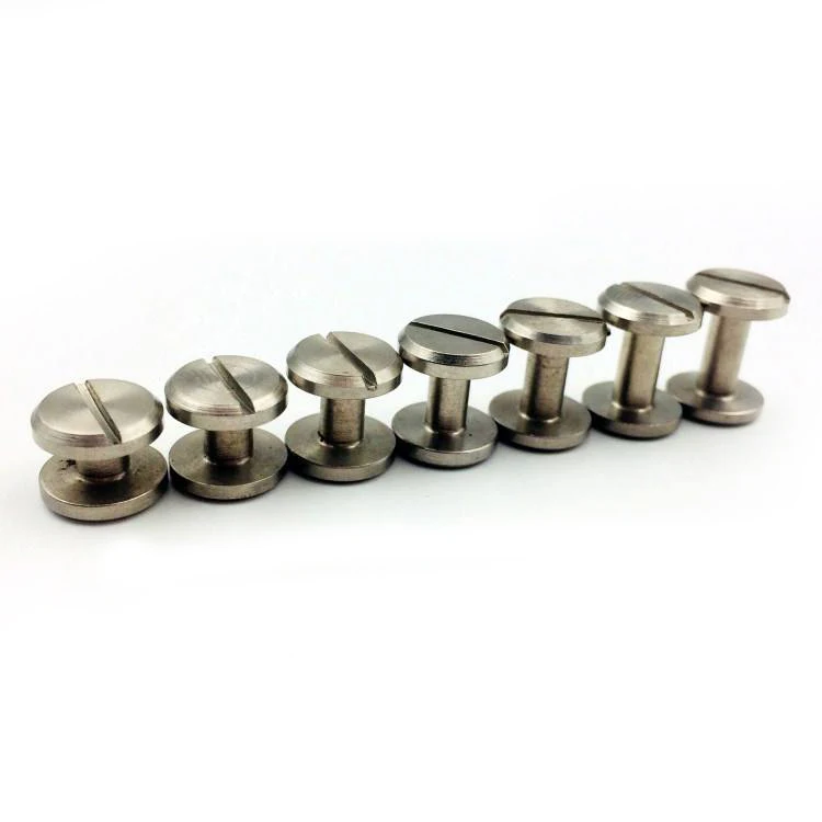 304/316 M3 slotted knurled book binding post connecting chicago screw Stainless steel flat chicago screw for leather