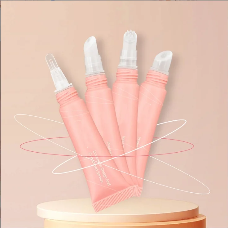 15ml customized  silicone functional head hose lip gloss tube package concealer hose
