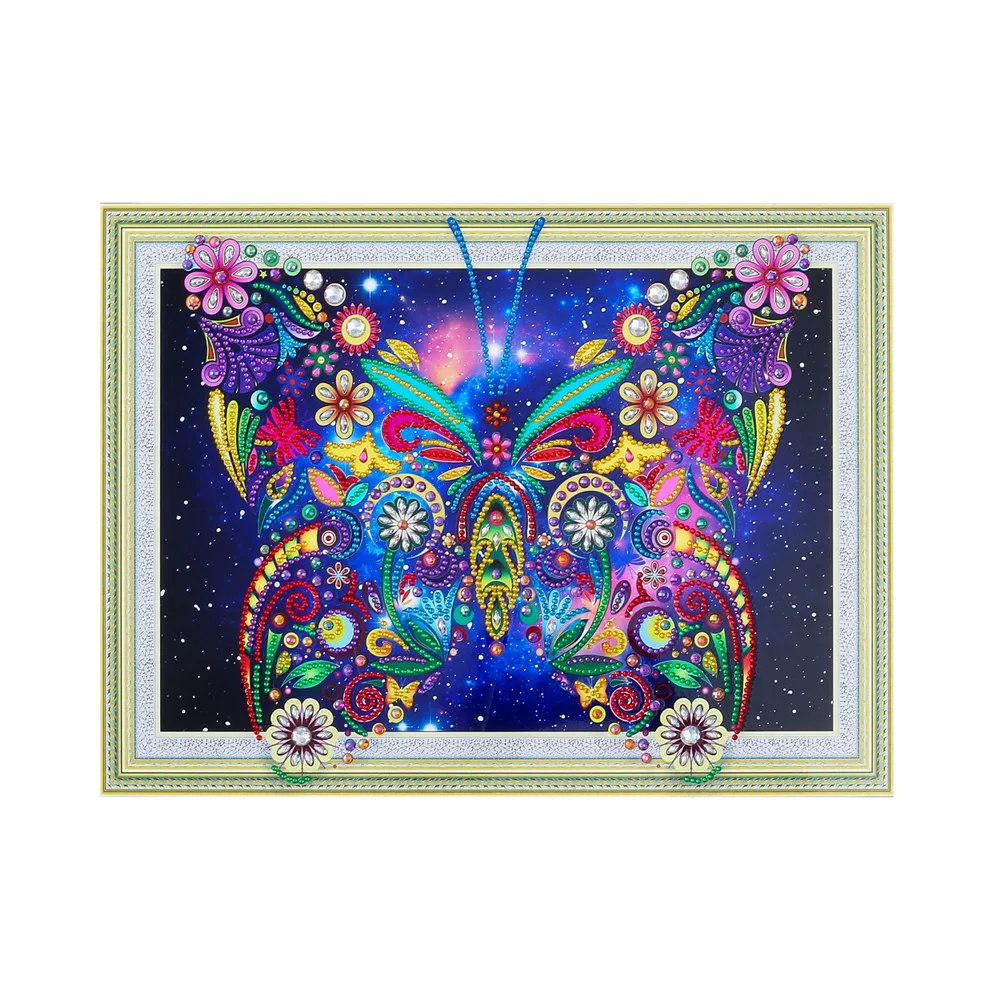 X-407 Wholesale factory diamond painting home wall decoration embroidery art butterfly picture frame painting diamond painting k