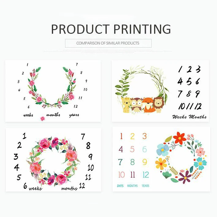 New Arrival Photography Premium Flannel Fleece Organic Baby Blanket Monthly Newborn Milestone Blanket for newborns