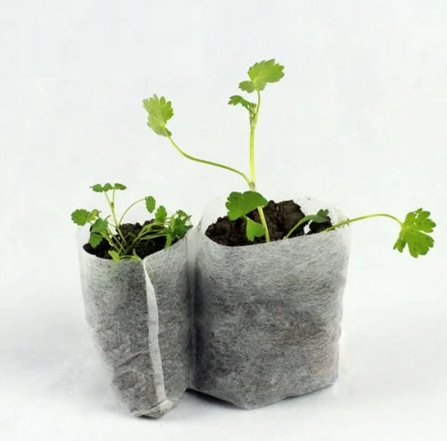 White/Black grow bag Non woven Biodegradable seedling bags seedling pots