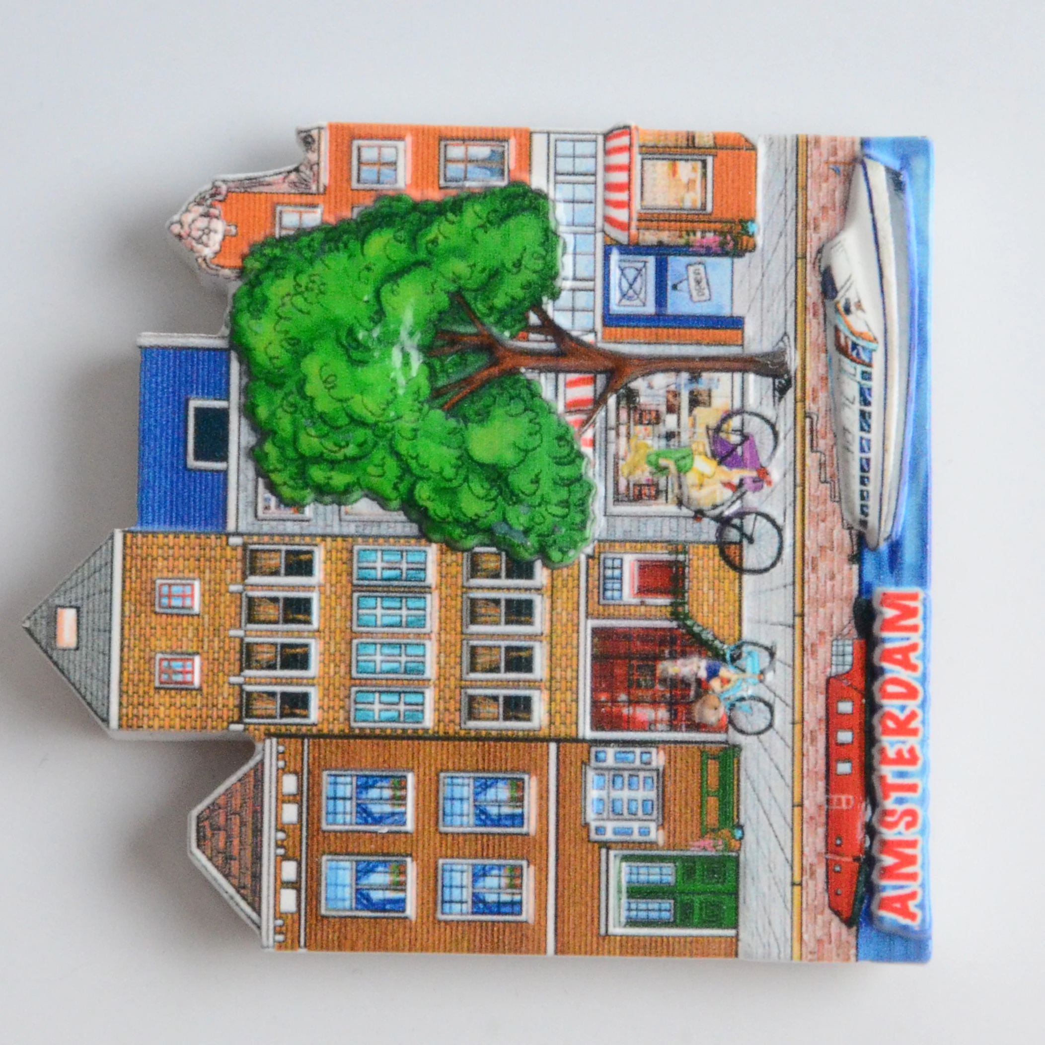 Wholesale Custom 3D Tourist Travel City Resin Refrigerator Souvenir Magnet On Fridge Of Amsterdam From Around The World