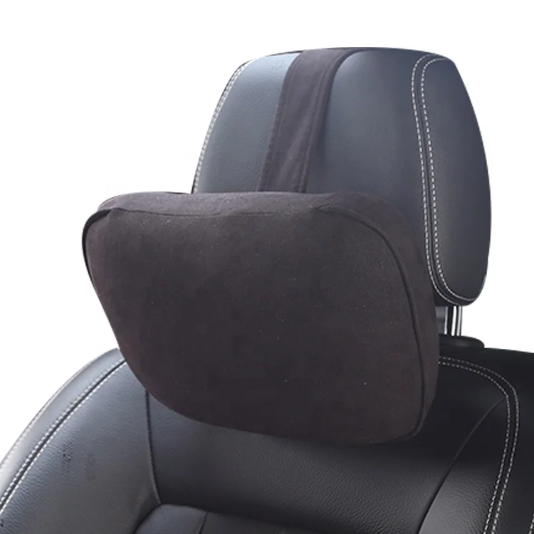 Custom Logo Comfortable Suede fabric Cervical and  Neck Car Seat Headrest Pillow for travel