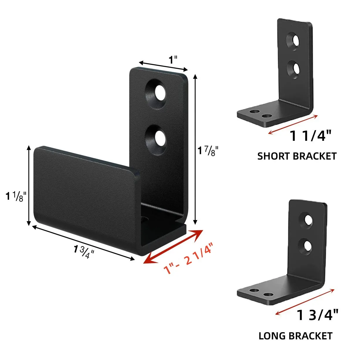 Black Steel U-Shaped Sliding Barn Door Adjustable and Flexible Bottom Floor Guide for Kitchen Decor Interior Design