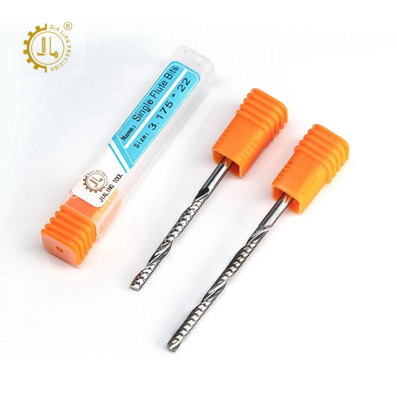 CNC Tungsten Carbide Bits CNC 6mm ABS MDF PVC Plastic Acrylic End Milling Cutter Tools For Wood CNC Router