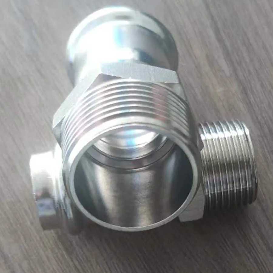 26mm Thread 20.2mm Stainless Steel Pipe Connector 304 Food Grade Rubber Sealing Ring Square Flange Forged OEM Customizable
