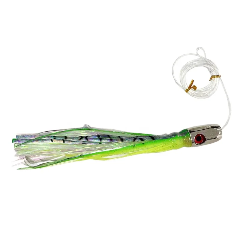 Zinc Alloy Jet Head Marlin Lures Rigged Trolling Lure 9 inch Tuna Lures