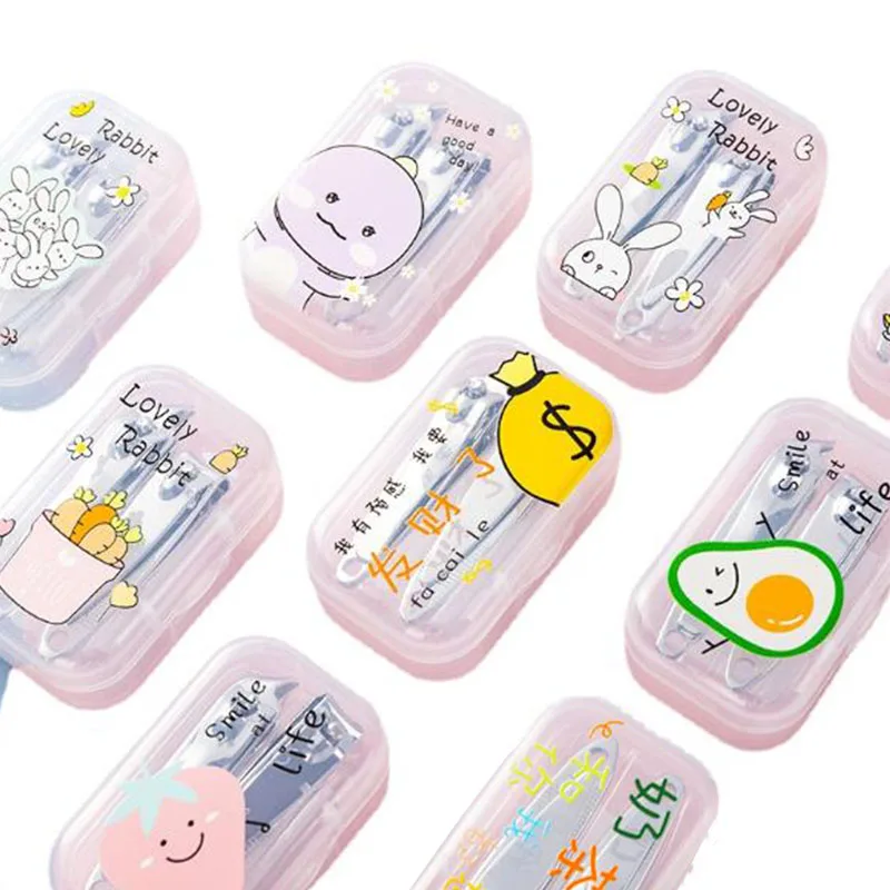 
Lovely Cartoon Print Nail Clipper Two Piece Set of Stainless Steel Nail Clippers 