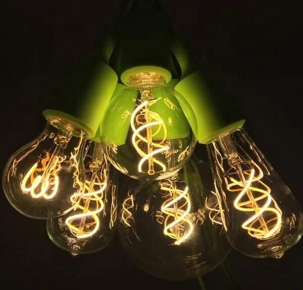 Soft Spiral led filament vintage edison bulb led horn 2200k 2700k warm white dimmable for decoration