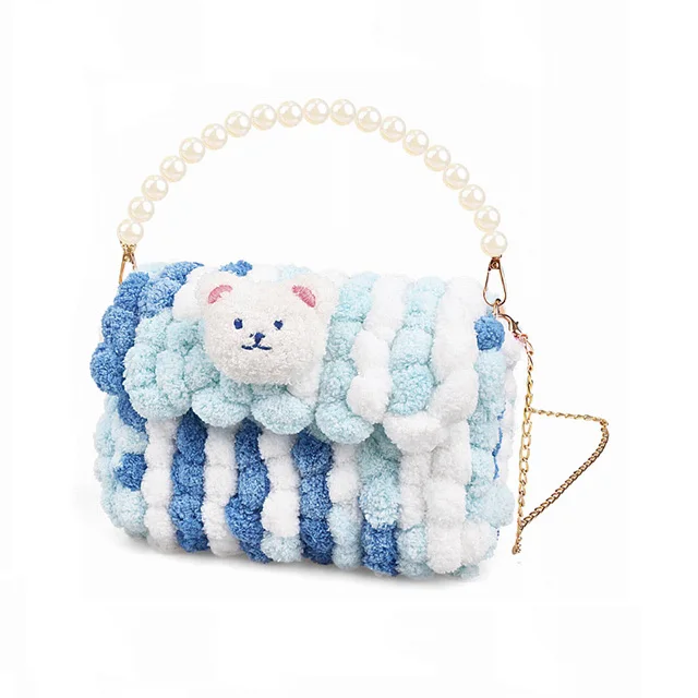Children hand-woven bag diy homemade material bag art and craft toys handbag mini bag for plush toy