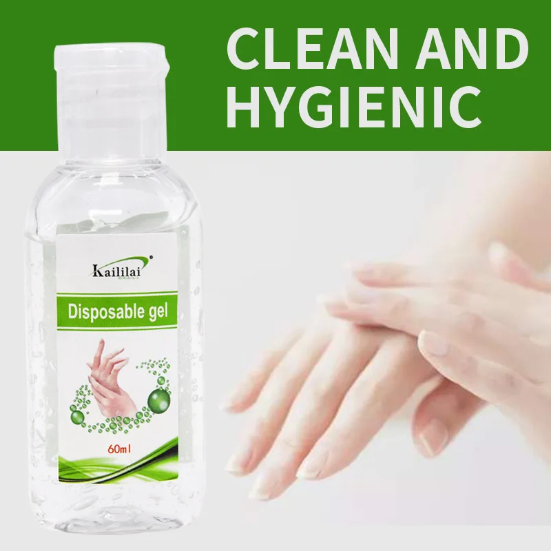 Wholesale Washless hand sanitizer gel 60ml 70% alcohol hand sanitizer 99.99% Antibacterial Portable Mini hand sanitizer