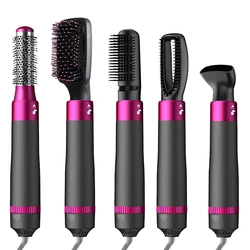 Electric Straightener Curler Hot Air Brush Blow Dryer Volumizer 5 in 1 Hair Styler 1200W Hair Dryer Brush Styling Toot Set