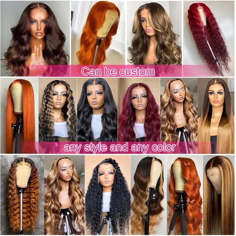 Wholesale Glueless HD 13x4 Lace Frontal Wig Human Hair Vendors 250 Density Highlight Golden Brown Raw Curly Wigs For Black Women