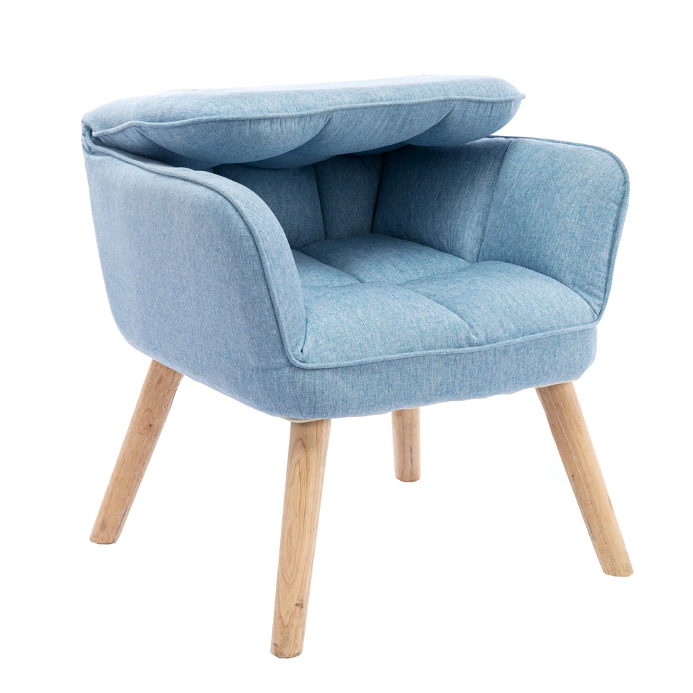 line fabric folding wing-back leisure accent chair living room armchair