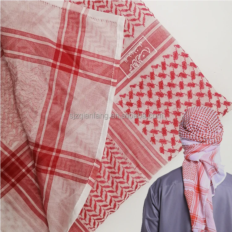 Custom Arabian Yashmagh Jordan Iraq Kuffiyeh Kufiya Cotton Square Scarf Arabic Shmagh
