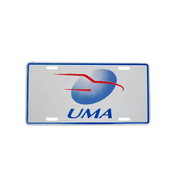 Custom cheap embossed blank sublimation reflective aluminum license plate