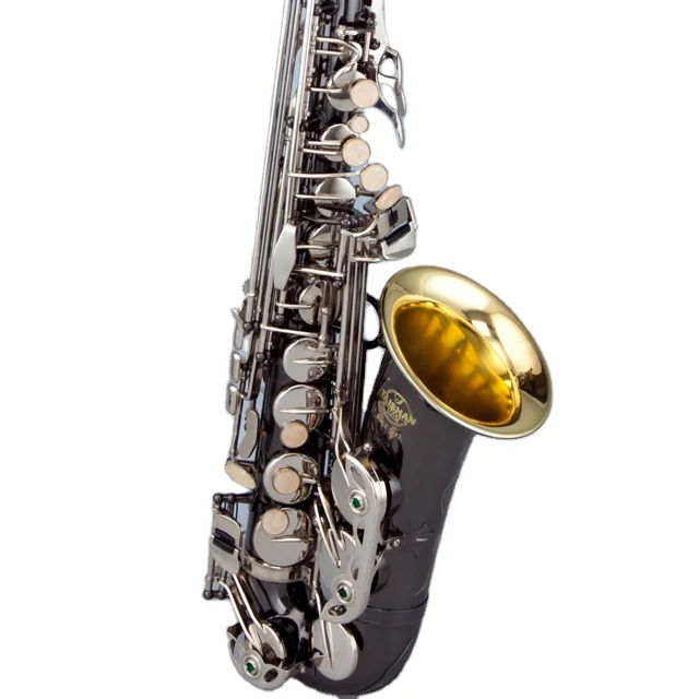 Black Nickel Body Silver Plated Keys beautiful hand engravings flowers alto saxophone