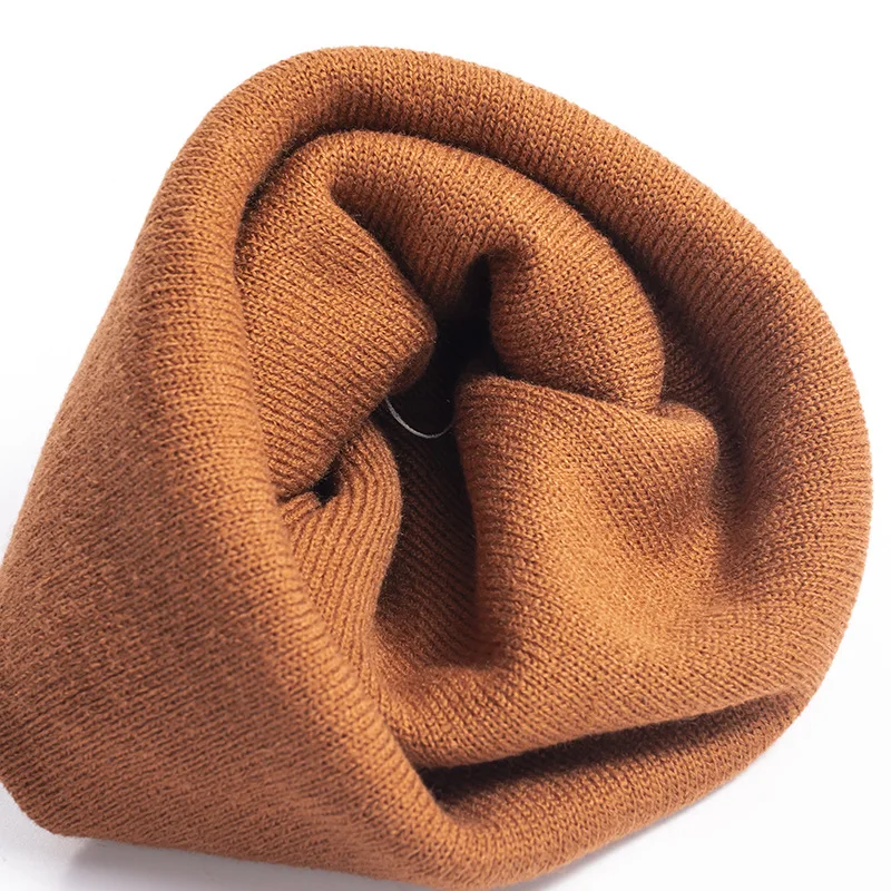 Winter Warm Unisex Solid Color Plain Custom Embroidery Logo Acrylic Blank Cuff Knit Skully Beanie Hats