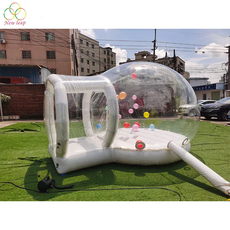 new design airtight jumping mat combo bubble tent dome house