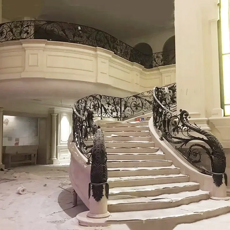 Custom wrought iron stair railing designs spiral/curved staircase handrail design