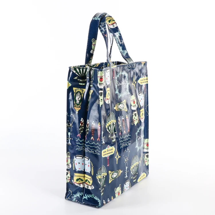 Custom design waterproof mirror shiny shopping vinyl PVC  tote bag